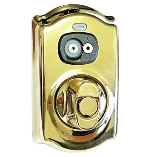 Schlage BE367 CAM 605 iButton Electronic Dead Bolt Lock Polish Brass
