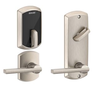 Schlage Control Smart Interconnected Lock FE410 LAT GRW 619 4" Satin Nickel