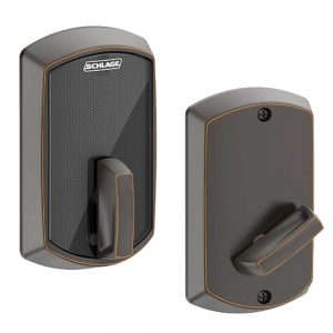 Schlage Control Smart Deadbolt Aged Bronze Greenwich Trim Engage BE467-GRW-716