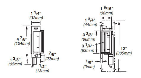 Von Duprin Electric Strike Satin Stainless Steel Finish 6210 24VDC - Image 2