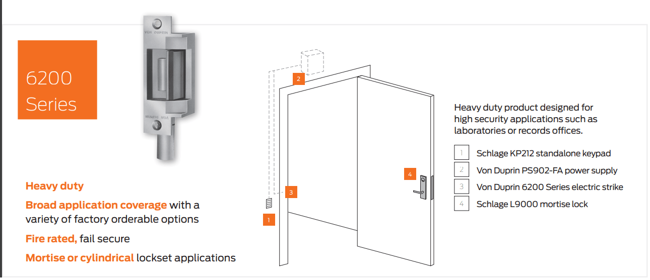 Von Duprin Electric Strike Satin Stainless Steel Finish 6210 24VDC - Image 3