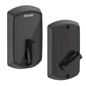 Schlage Control Smart Deadbolt Matte Black Greenwich Trim Engage BE467-GRW-622