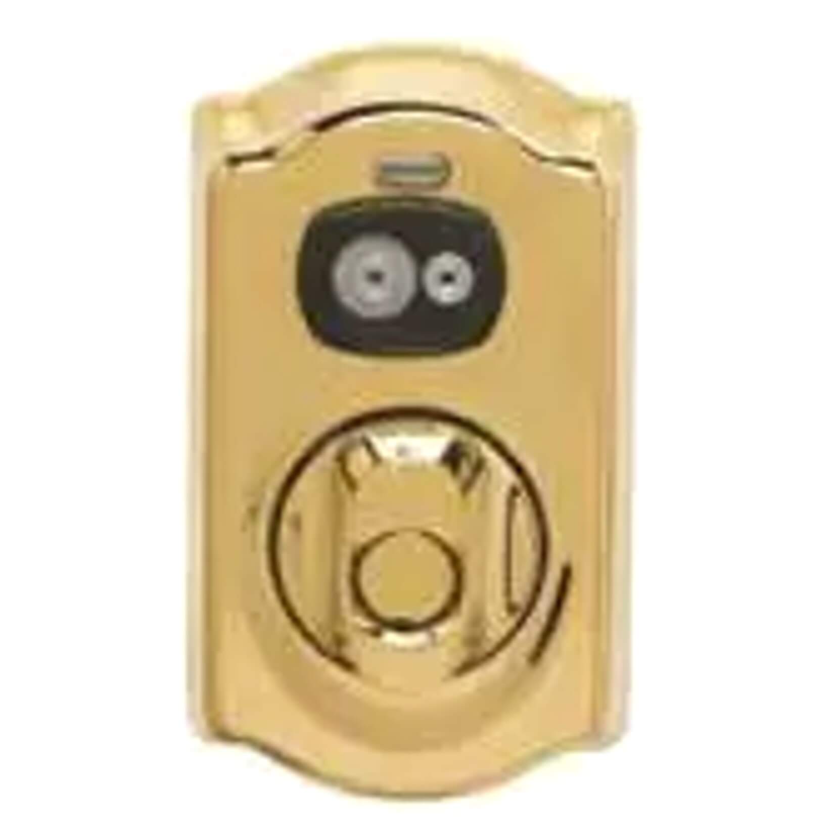 Schlage BE367 CAM 605 iButton Electronic Dead Bolt Lock Polish Brass - Image 2