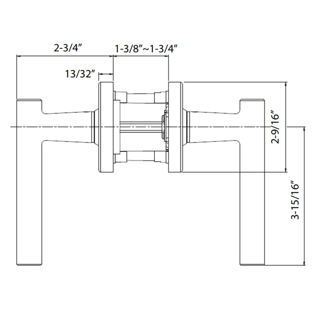 Pamex FLTP03C Mira Passage Lever Lockset Satin Nickel - Image 2
